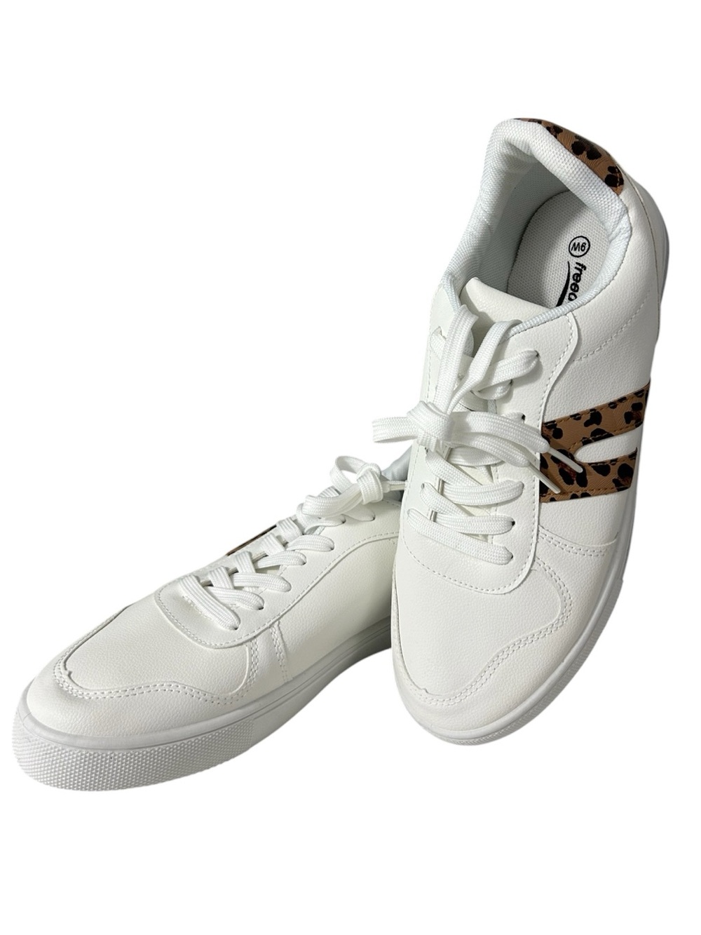 Freedom Fit Zone Harley Sneaker Leopard Print & White Lace Up Size 9W